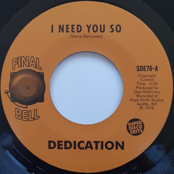  - I Need You So